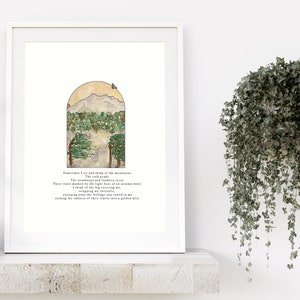 LOVE NATURE ART Print -  Mountains, love and memories - Poetry - printed watercolor - A4 & A5