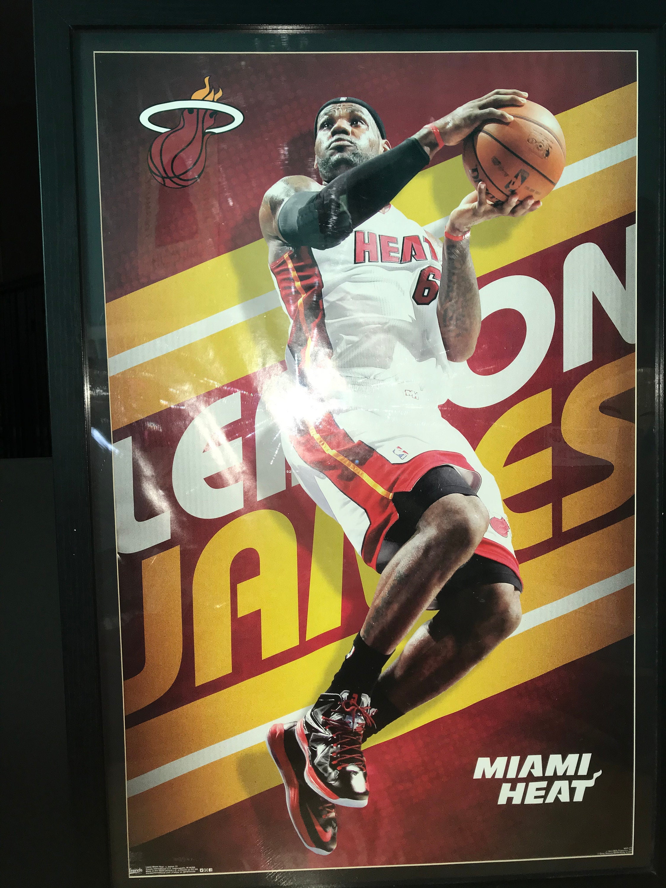 Lebron James Framed Miami Heat NBA Poster 22 x 34 Etsy
