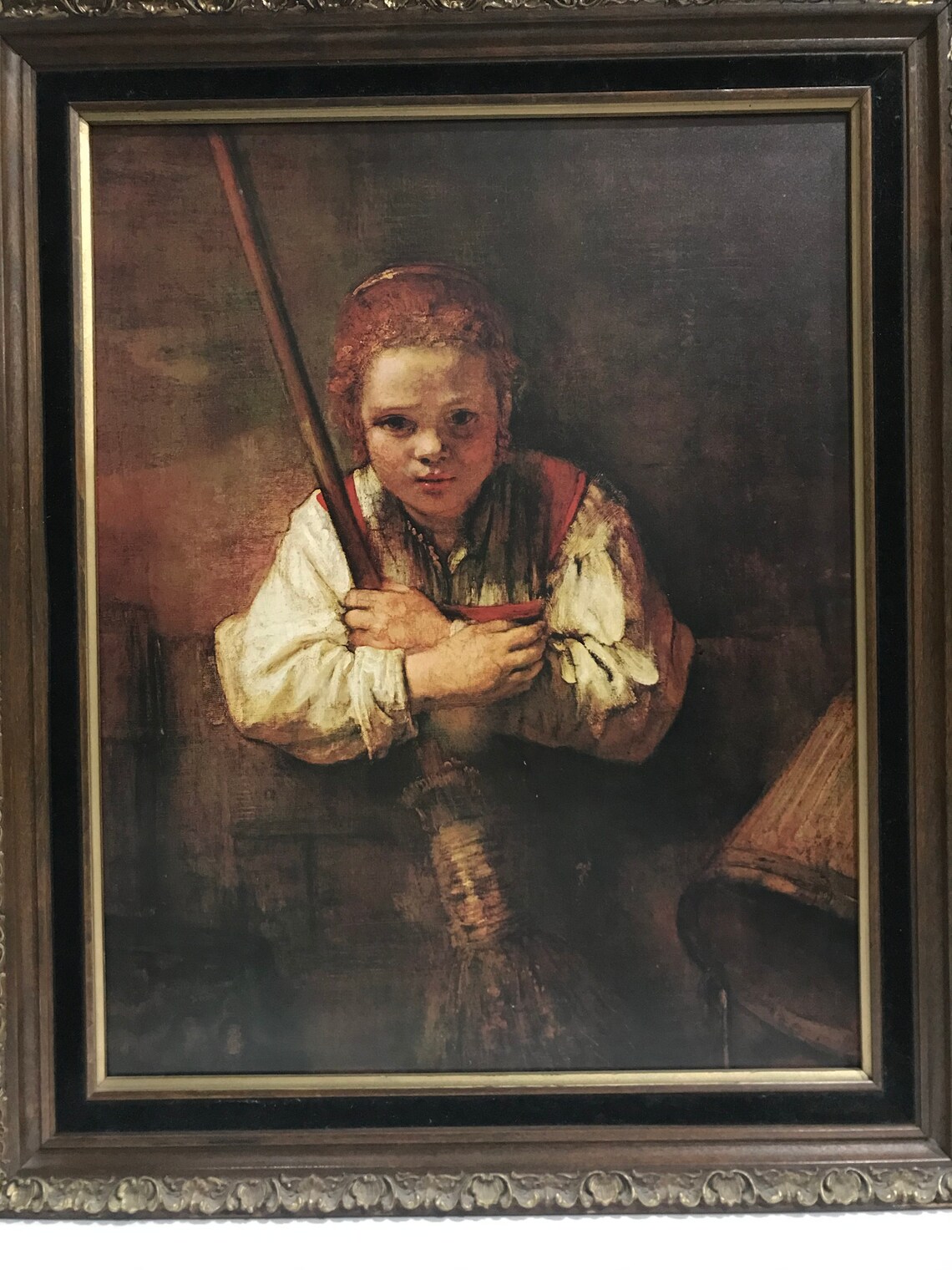 A Girl With a Broom by Rembrandt Van Rijn. PRICE DROP Etsy