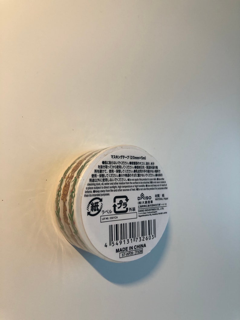 Daiso Japan Washi Masking Tape Floral 1 Set Gift Wrapping Etsy