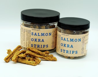 Salmon Okra Treats for Dogs/Cats, 100% Natural Ingredients, Homemade, Healthy & No Artificial flavor