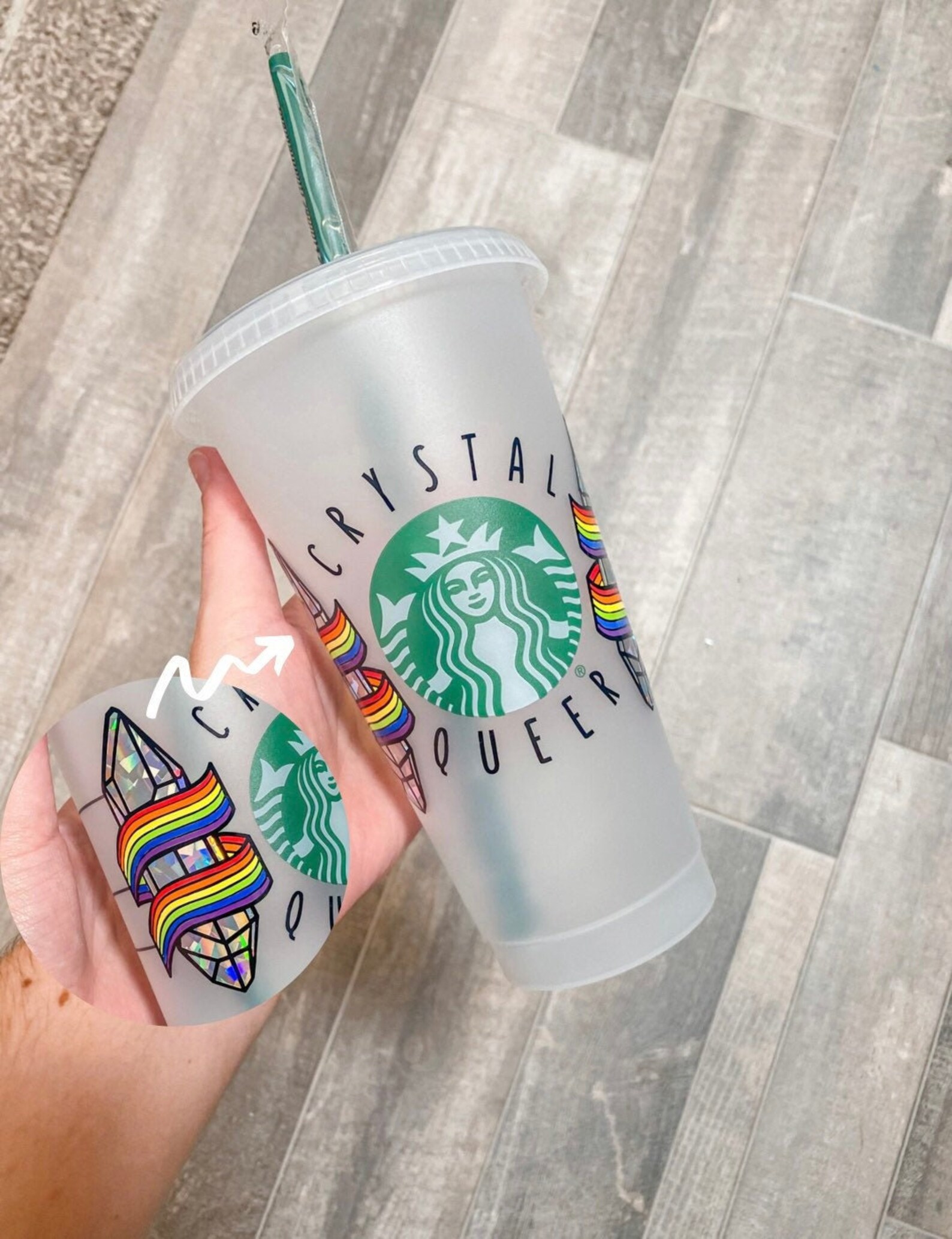 Crystal Queer Starbucks Tumbler. LGBTQ Starbucks Cup. Pride Etsy