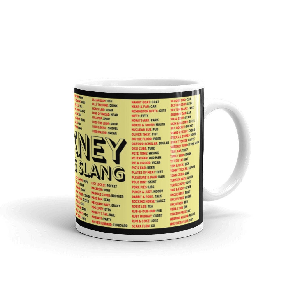 Cockney Rhyming Slang A Z Yellow And Black Printed Mug Etsy