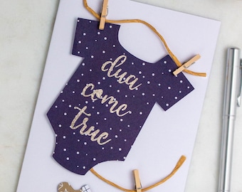 Dua Comes True | Handmade Newborn Greeting Card