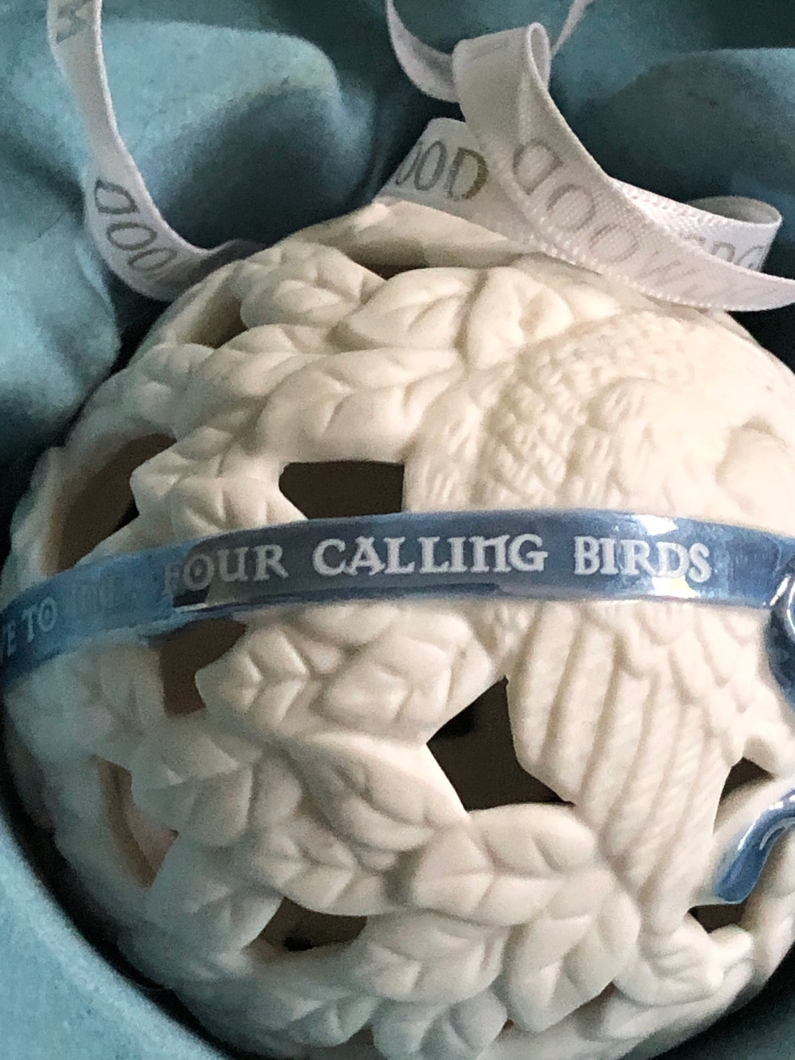 Wedgewood Jasperware 12 Days of Christmas Ornament Four Calling Birds