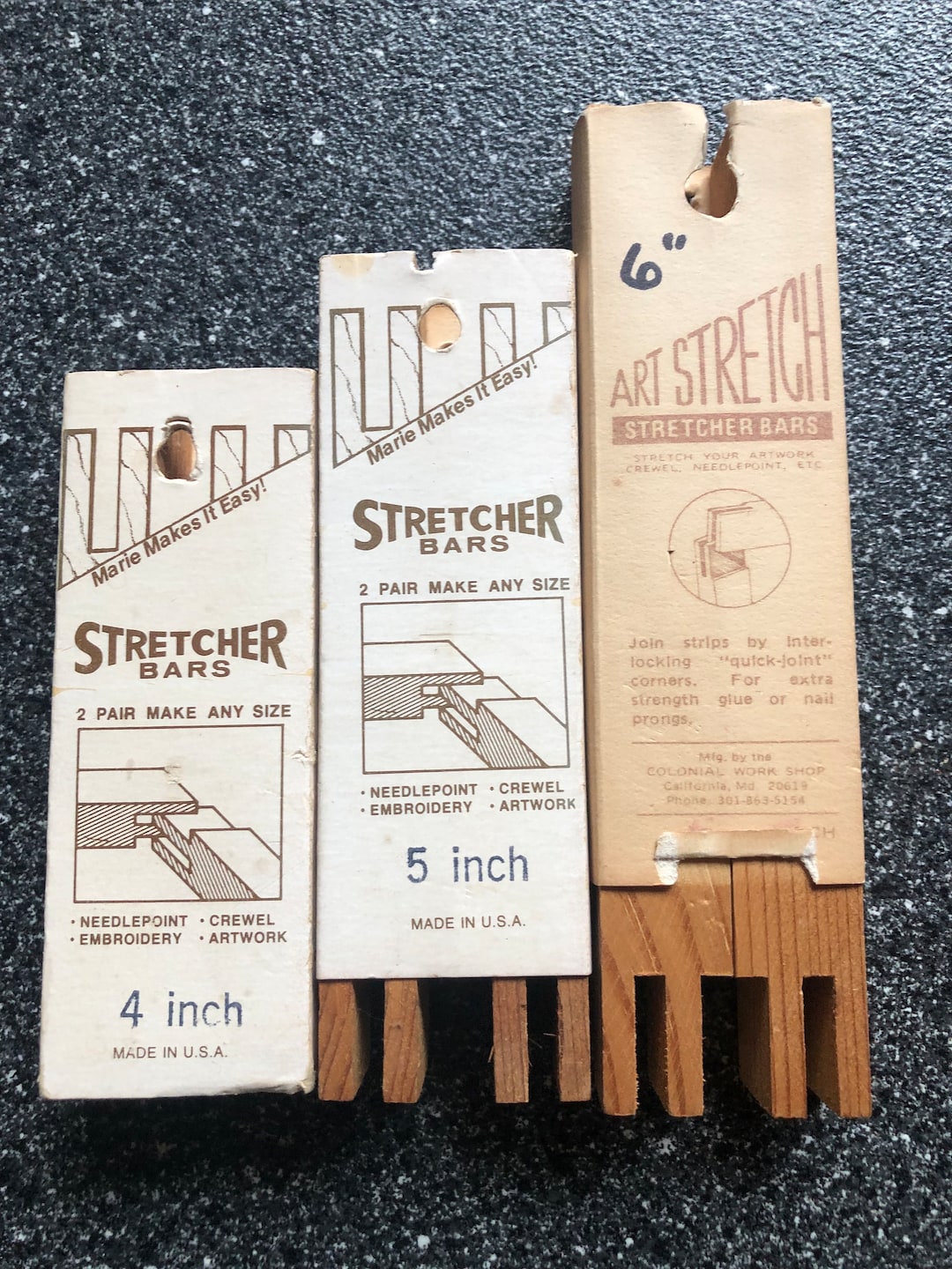 Stretcher Bars 2 Pair Cross Stitch Needlepoint Embroidery Crewel