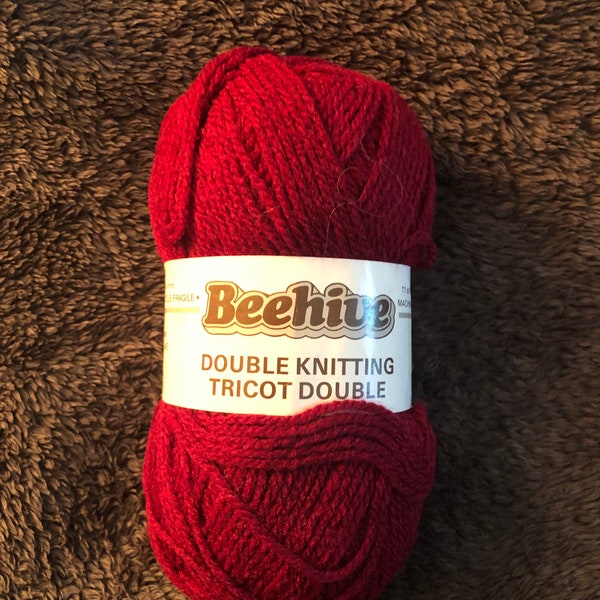 Beehive Double knitting Tricot Double Dark Red / Burgundy Vintage