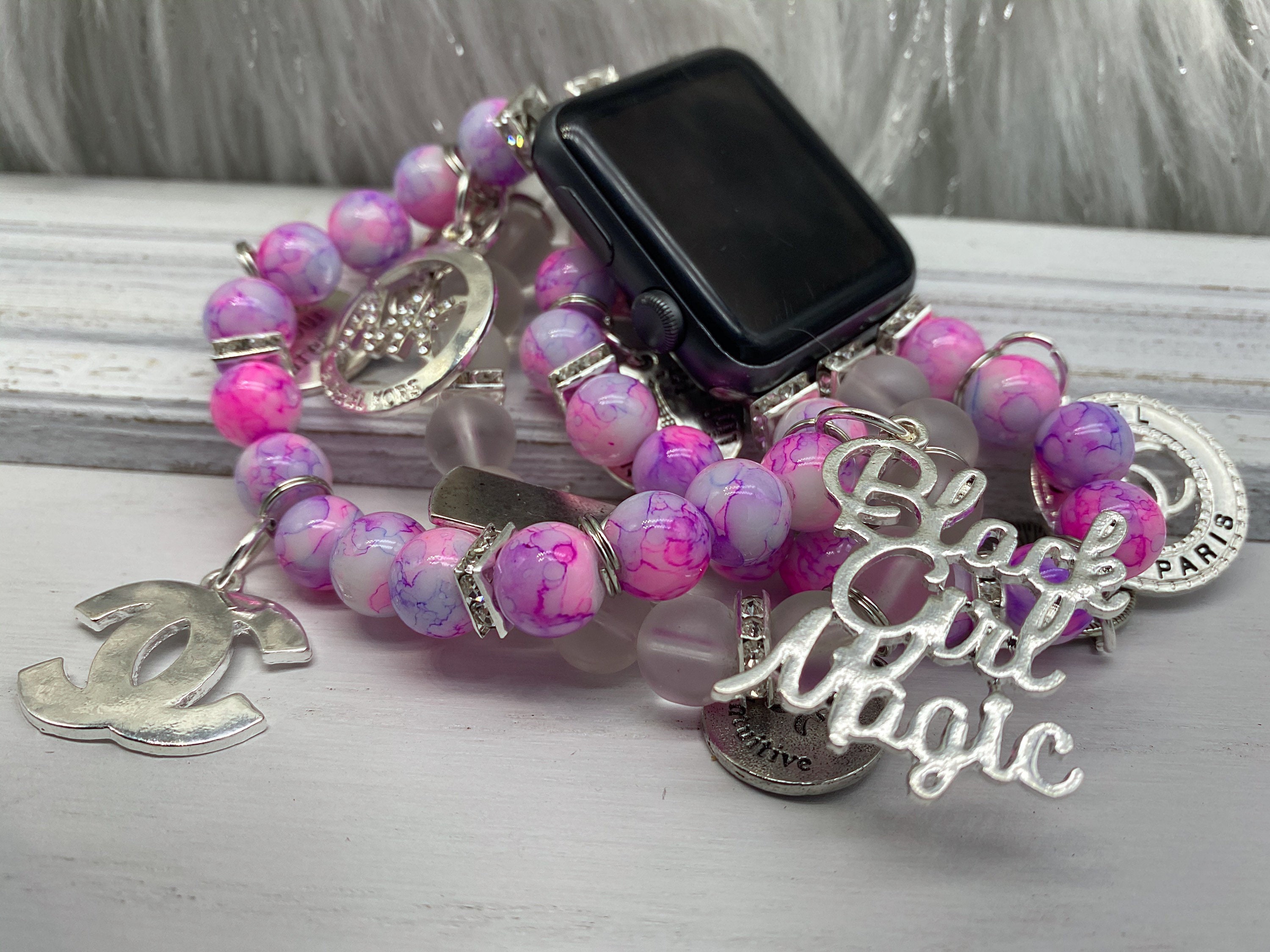 Custom Personalized Luxury Apple Watch Charm Bracelet 3840 Etsy