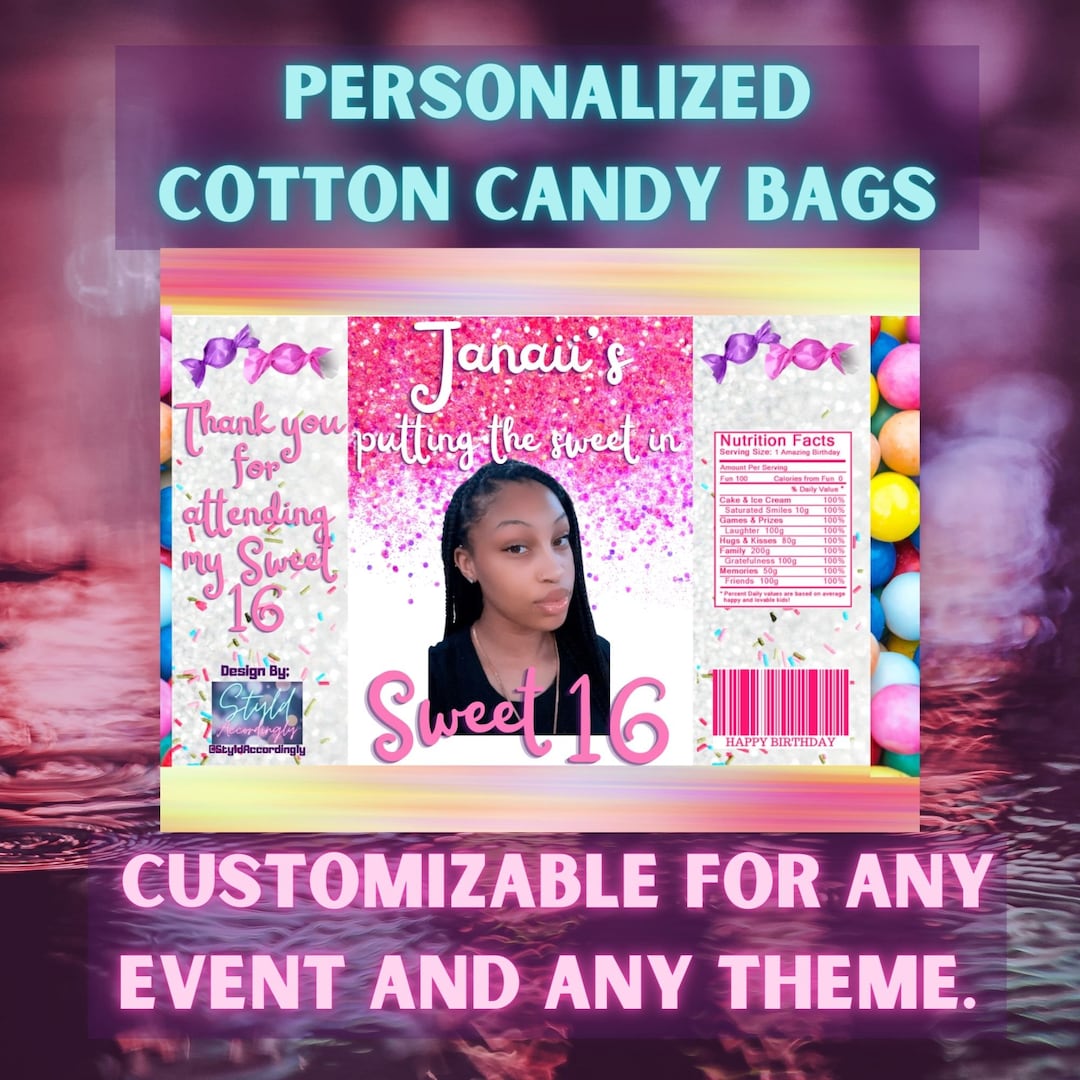 Cotton Candy in a Bag Wrappers Etsy