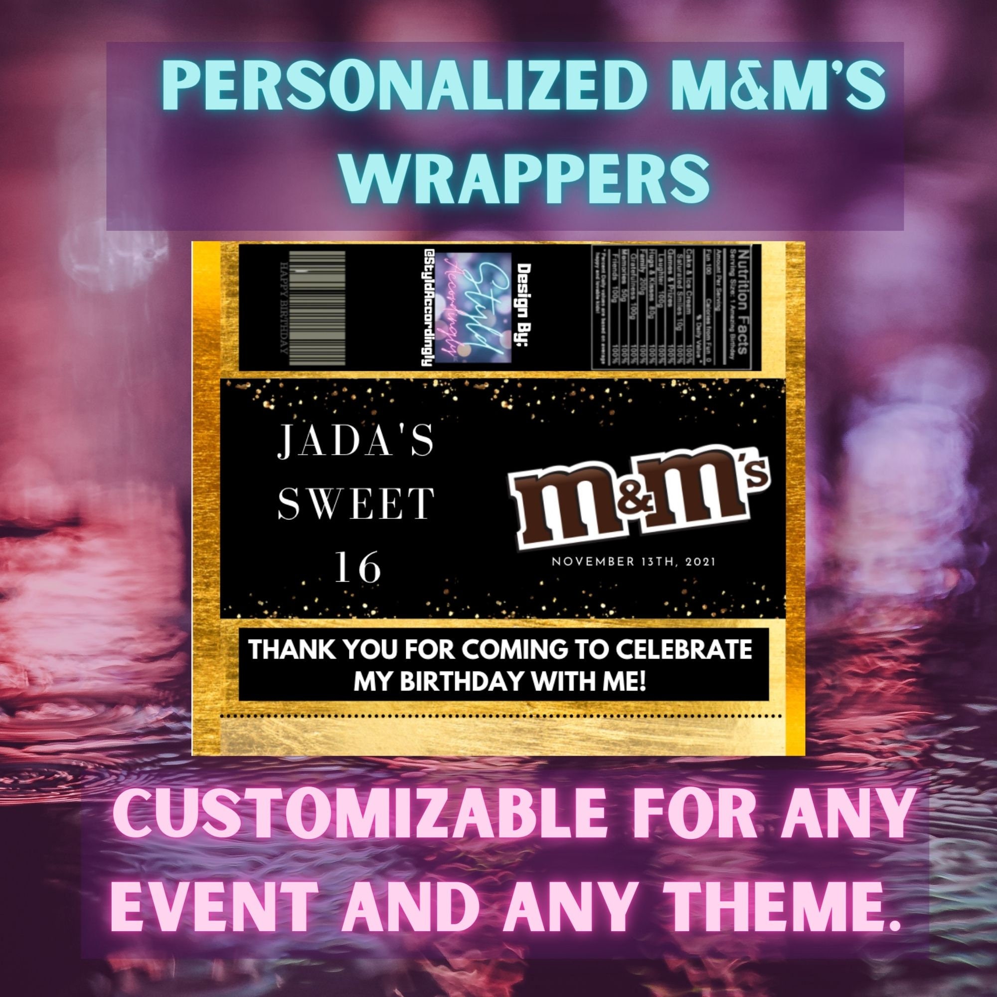 Custom M&M Wrapper l Tam's Sweet Life 