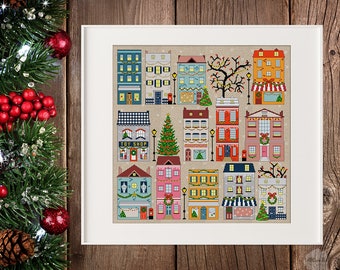Christmas Village Cross Stitch Kit - Weihnachtsdorf