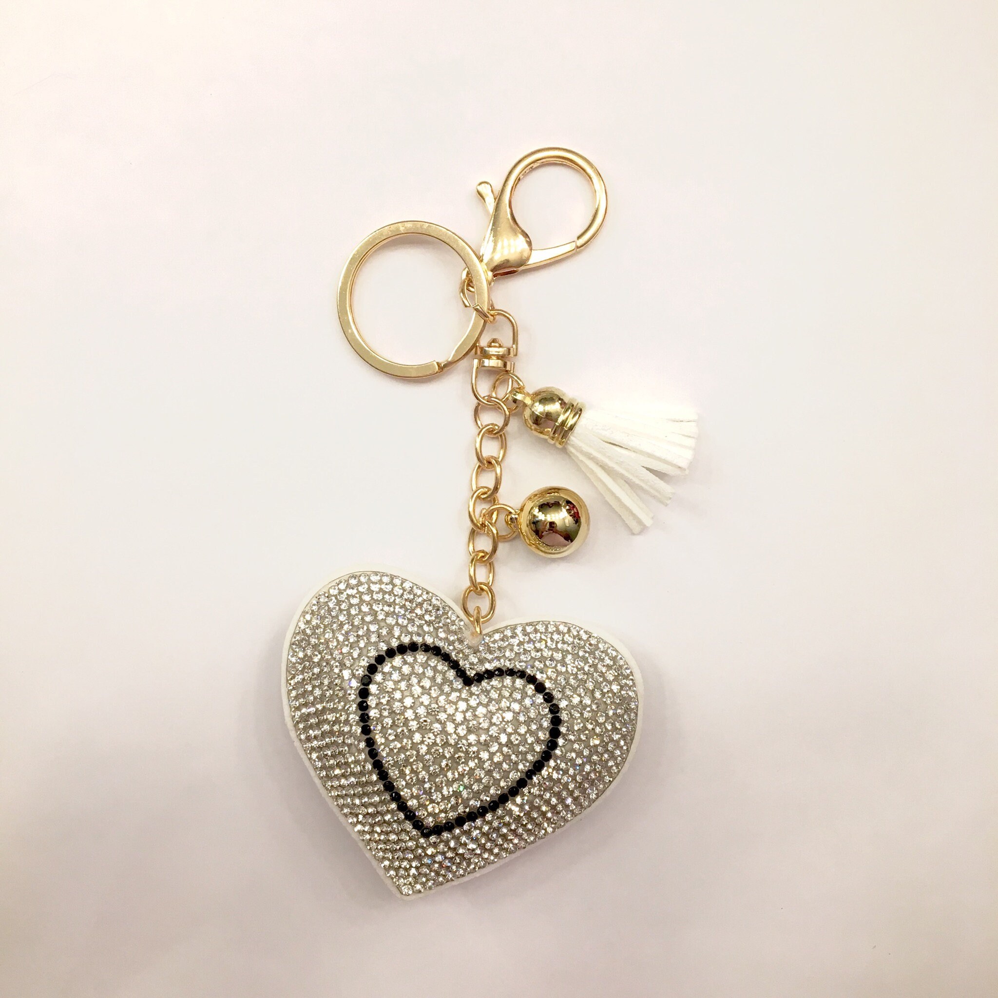 Keychains Rhinestone Keychain Girly Keychains Fluffy Etsy