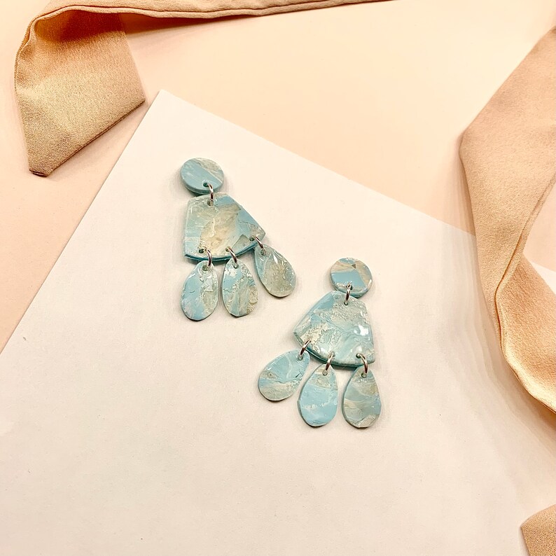 Handcrafted earrings Savannah Dangles Resin earrings Handmade Earrings marble earrings Unique earrings Polymer clay earrings earrings
