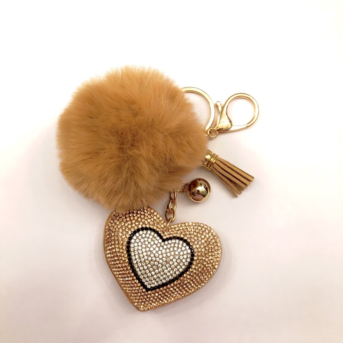 Keychains Rhinestone Keychain Girly Keychains Fluffy Etsy