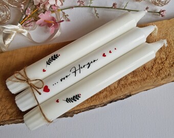 Kerzen Kerze mit Schrift Spruch u. Herzen NUR EINE Etsy
