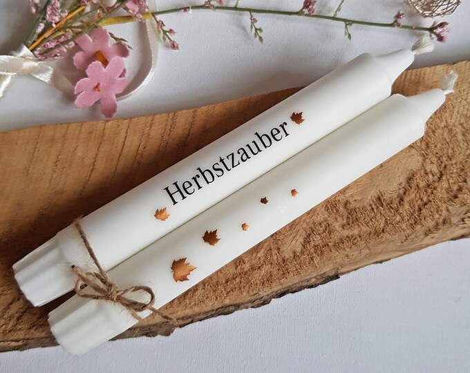 2 Kerzen Kerze mit Schrift Spruch HERBSTZAUBER Im Set Etsy.de