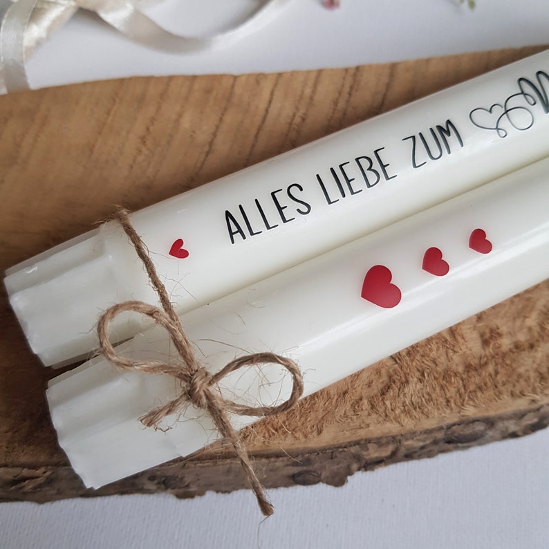 Kerzen / Kerze mit Schrift Spruch und Herzen Alles Liebe Etsy