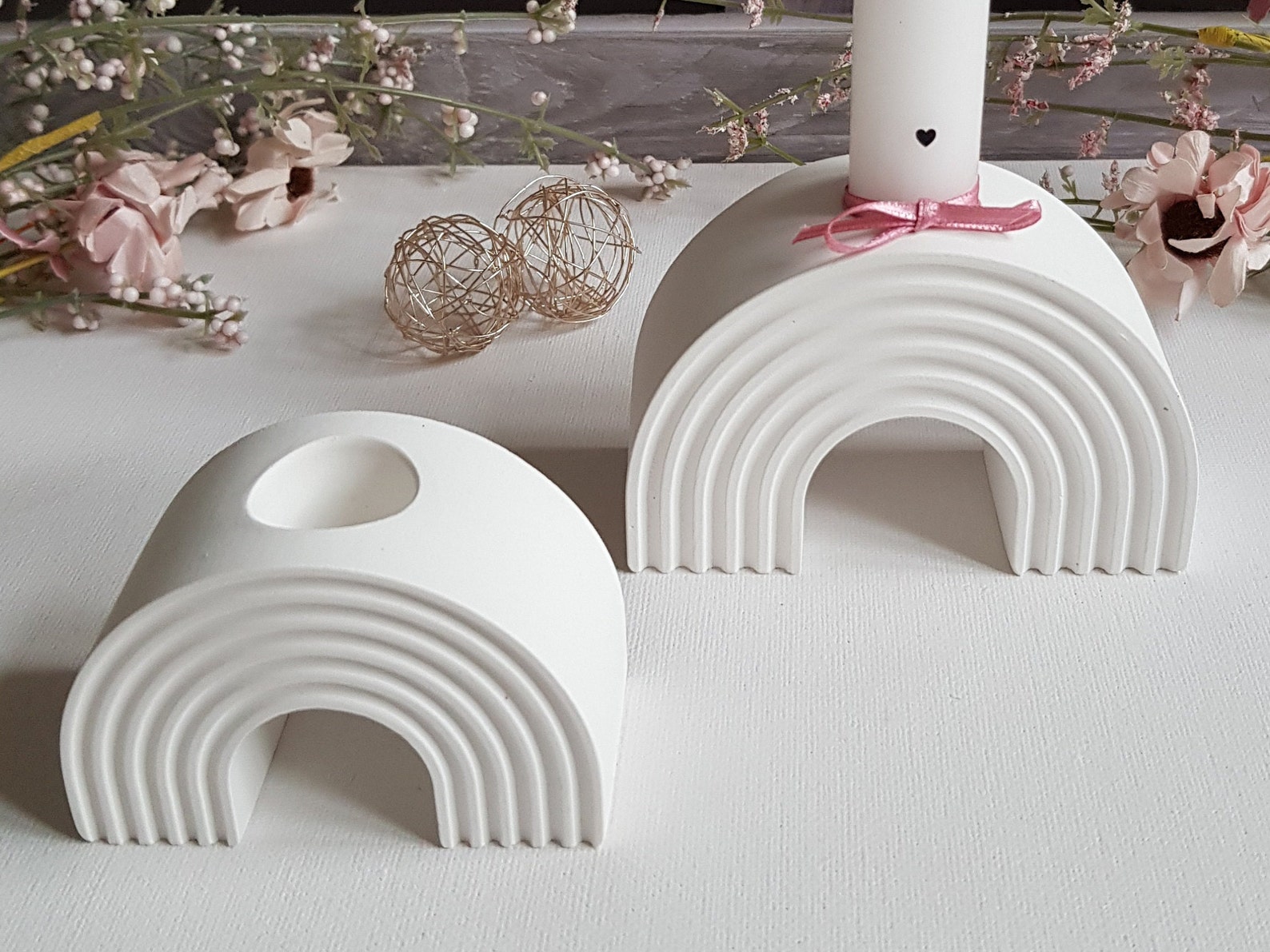 Dekovita Teelichthalter Set – 3er Set In Beton-Optik, 6/8,5/10cm