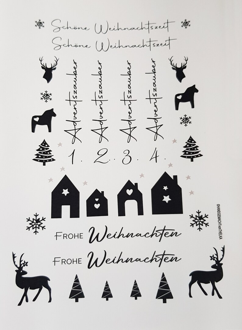 Kerzen Tattoo Folie WEIHNACHTEN HÄUSER Wasserschiebefolie Etsy.de