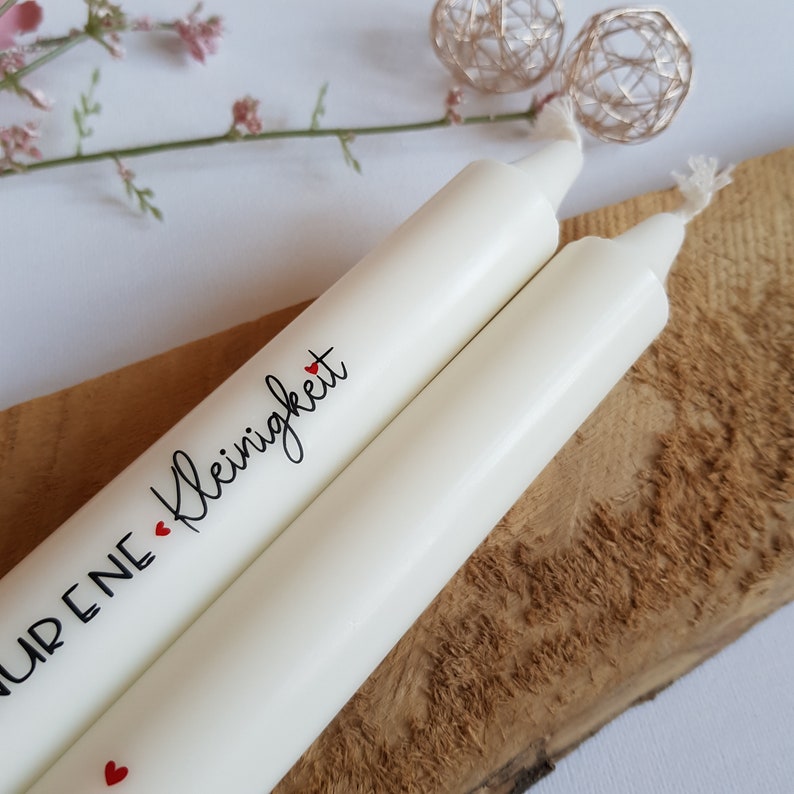Kerzen Kerze mit Schrift Spruch u. Herzen NUR EINE Etsy