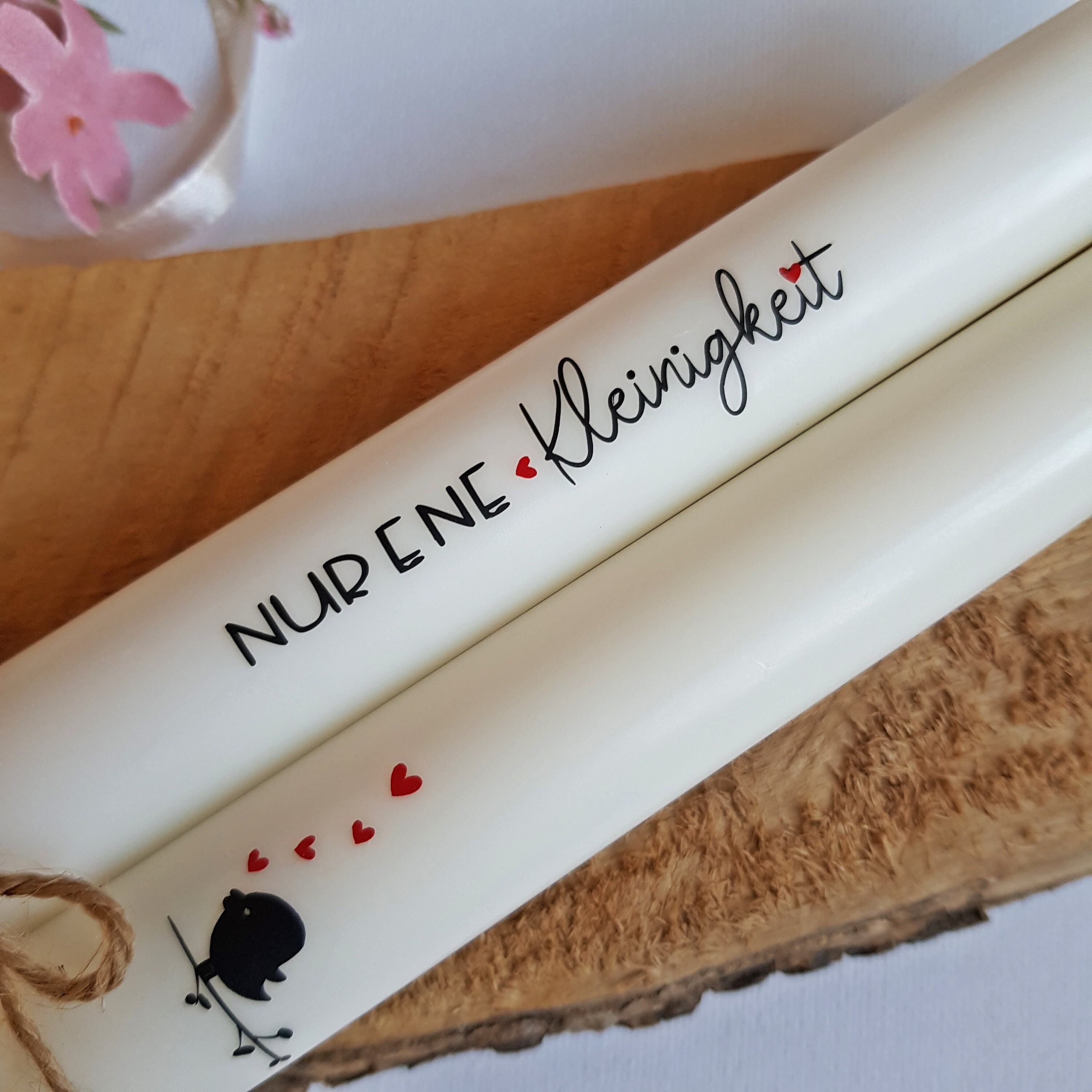 Kerzen Kerze mit Schrift Spruch u. Herzen NUR EINE Etsy