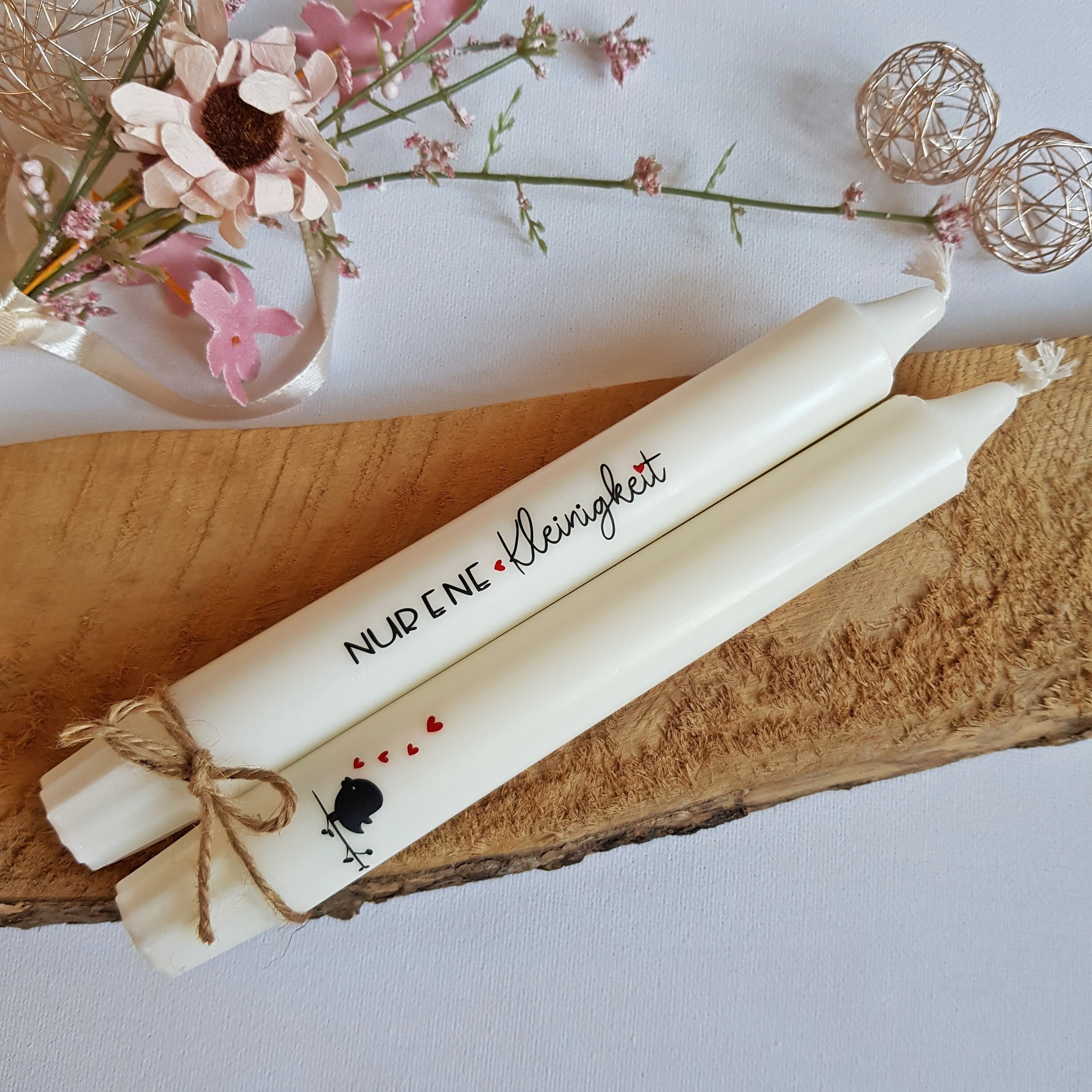 Kerzen Kerze mit Schrift Spruch u. Herzen NUR EINE Etsy