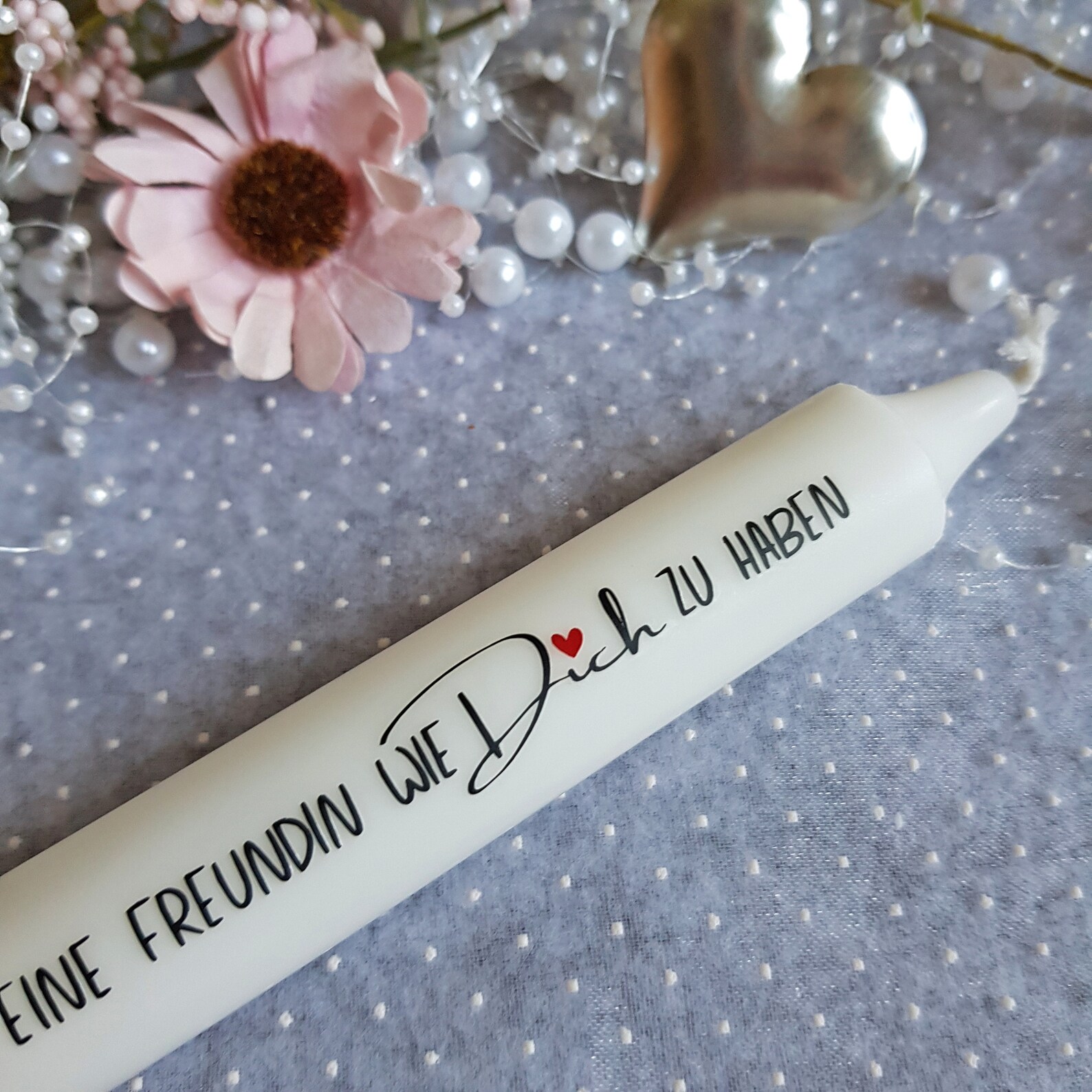 Kerze FREUNDIN Kerze mit Schriftzug / Spruch und Herz Etsy