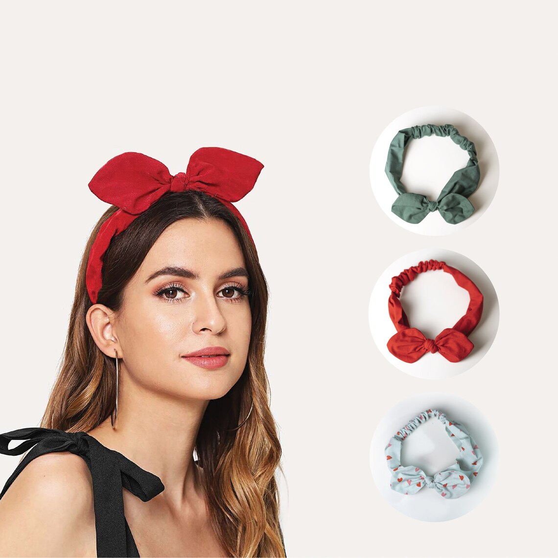 Bow Tie Headband Women Kid's Fashion Elastic Head Wrap Etsy