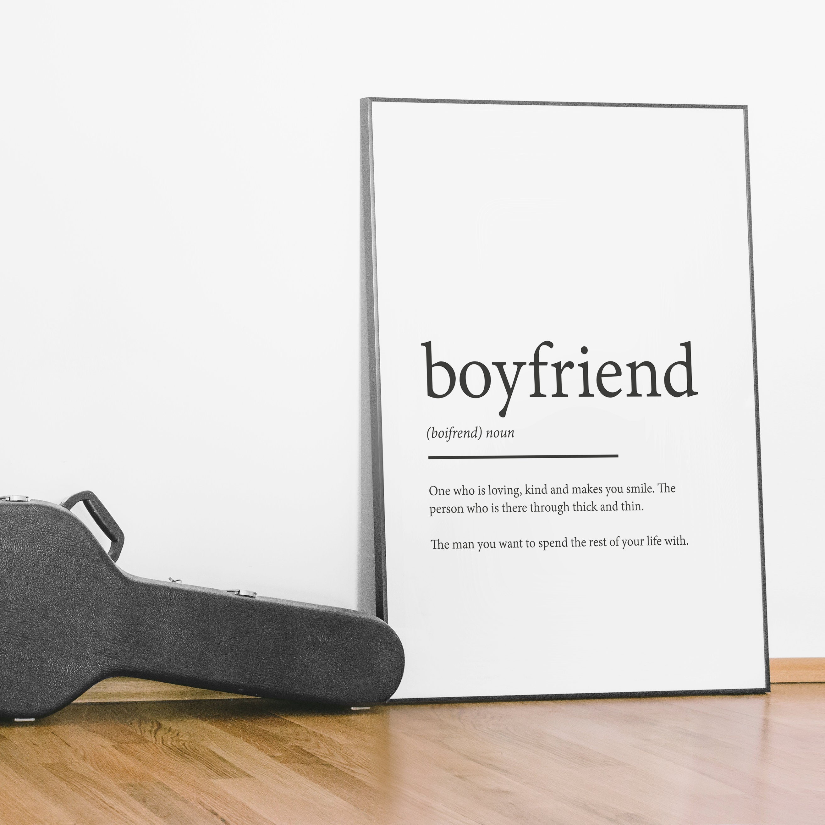 Boyfriend Definition Print Typography Romantic Prints Etsy