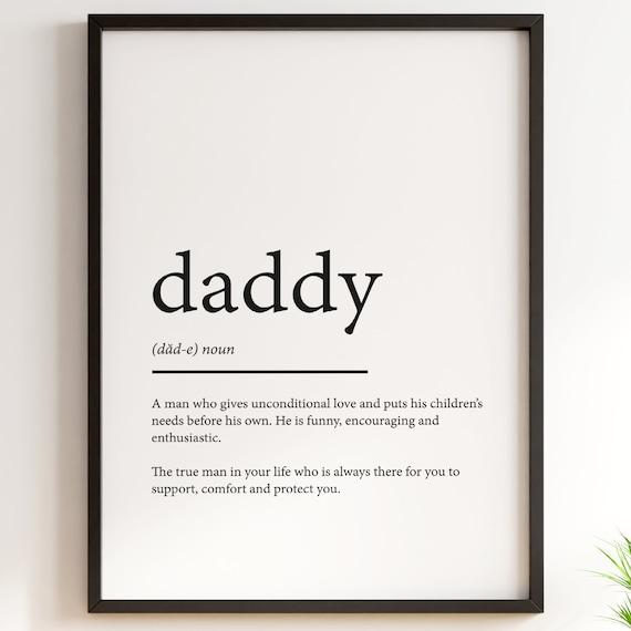 Daddy Definition Print Typography Family Prints Gifts Etsy