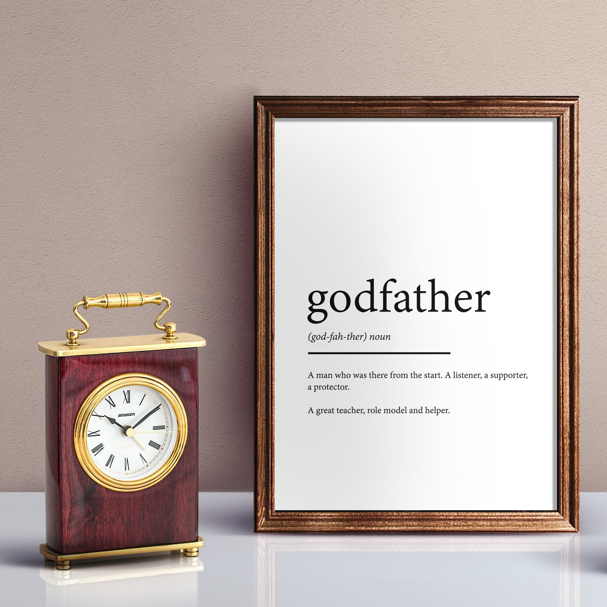 Godfather Definition Print Typography Family Prints | Etsy