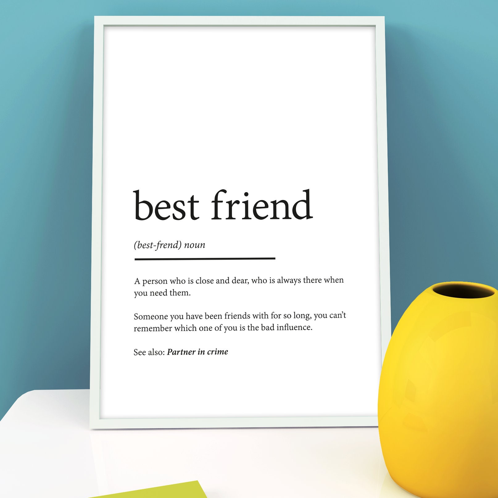Best Friend Definition Print Typography Family Prints Etsy