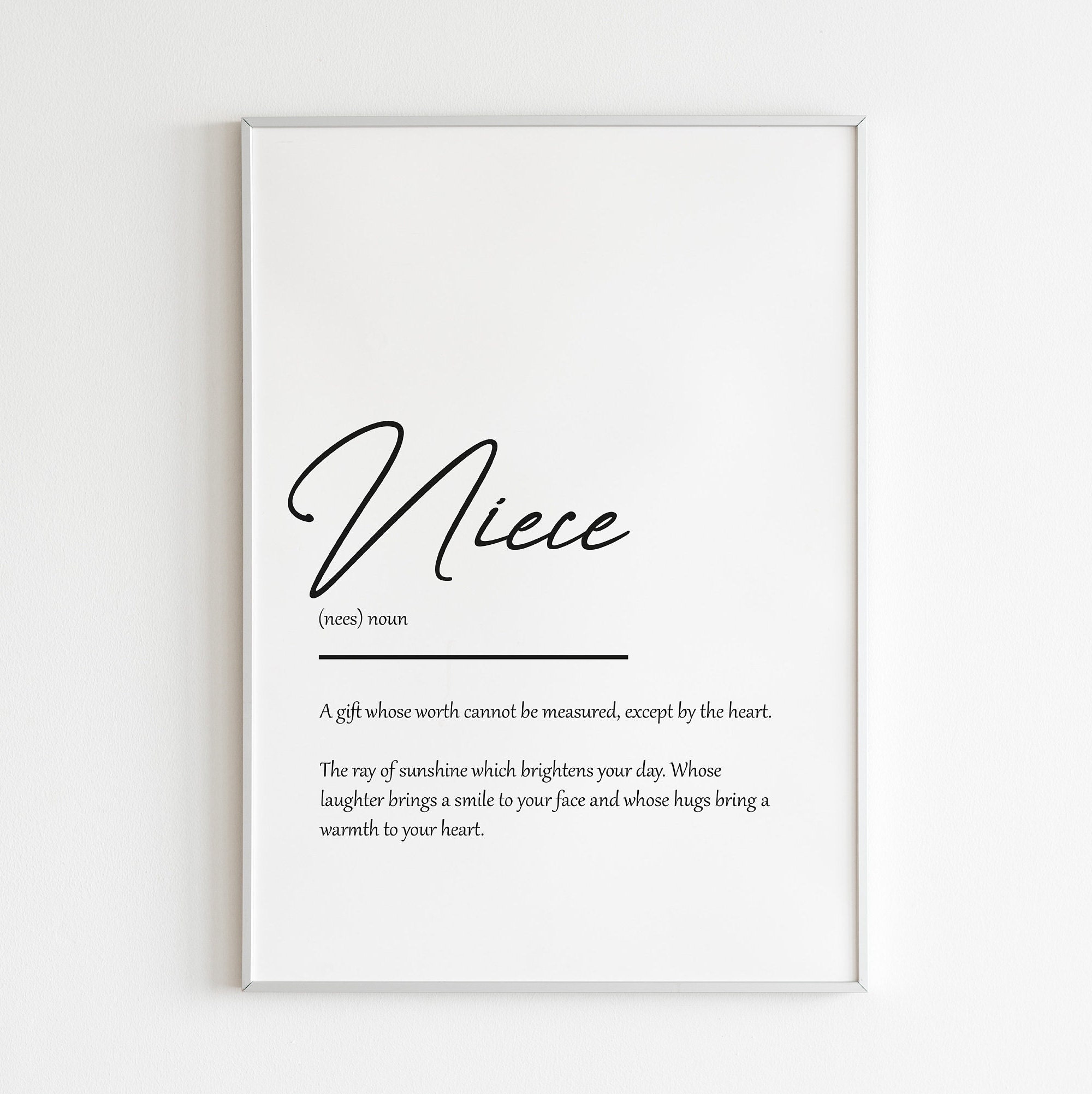 Niece Definition Print Typography Family Prints Gifts Etsy UK
