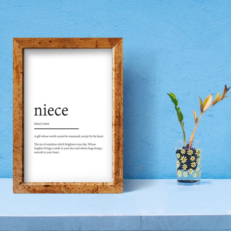 Niece Definition Print Typography Family Prints Gift Etsy Singapore