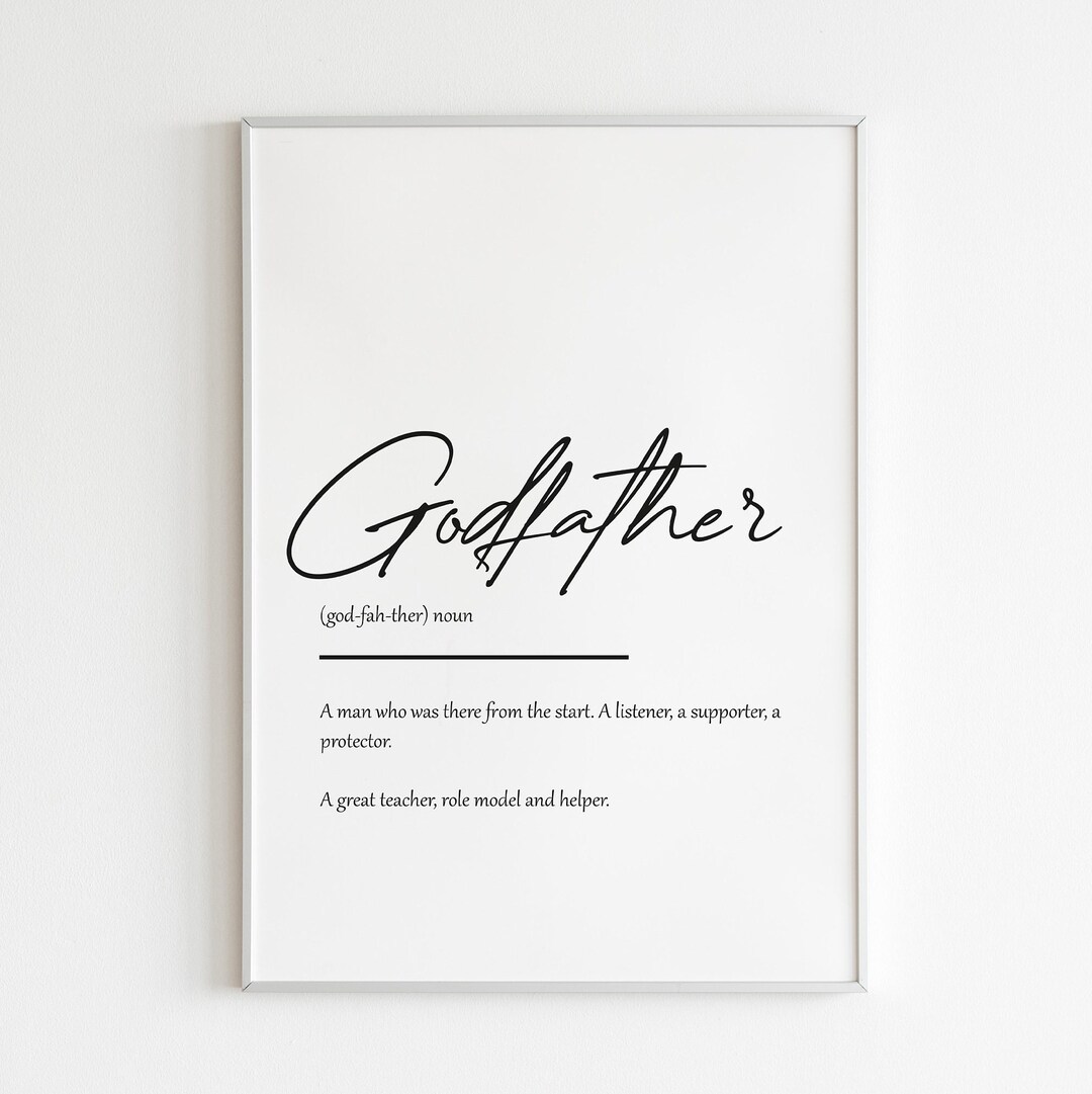 Godfather Definition Print Poster Meaning Christening Gift - Etsy