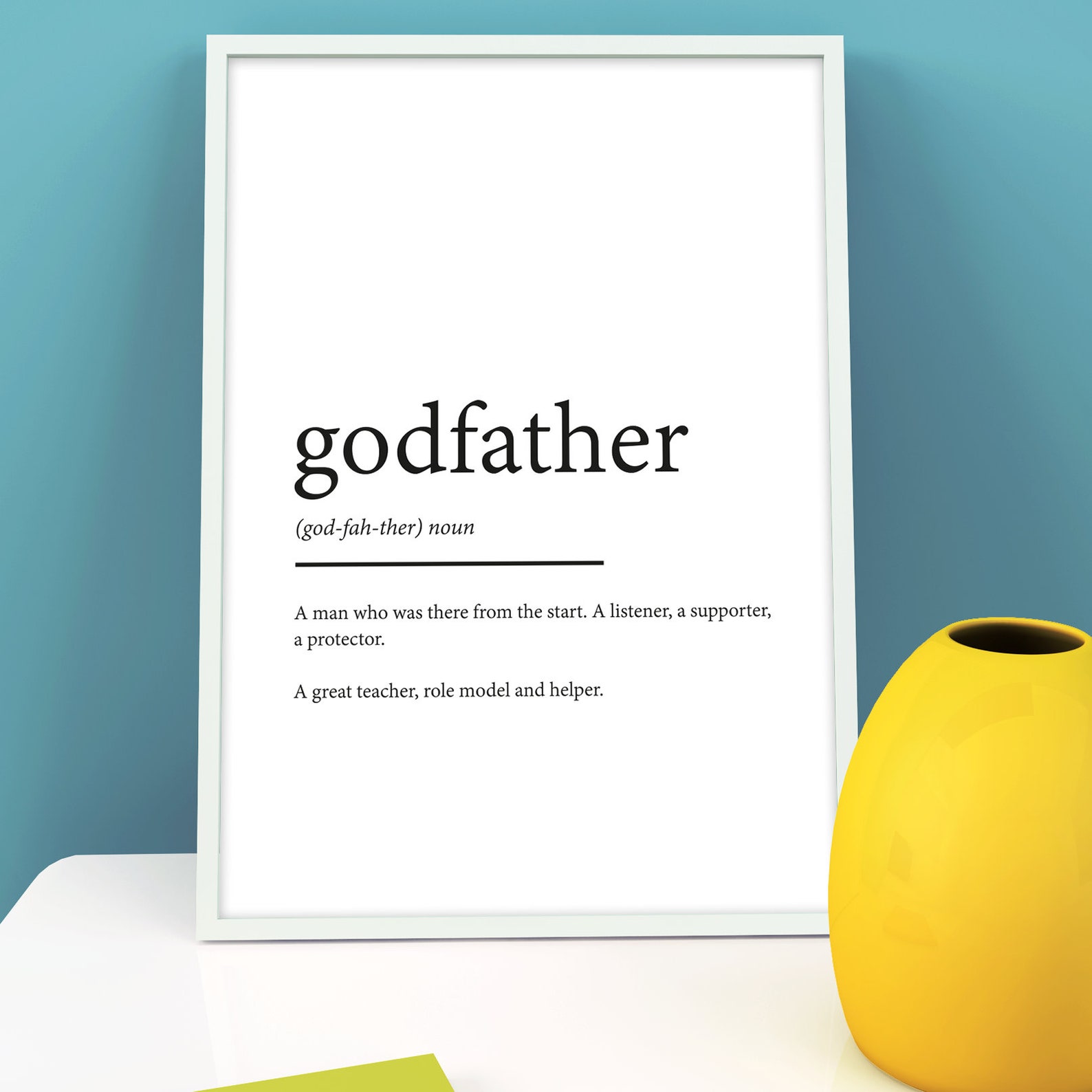 Godfather Definition Print Typography Family Prints | Etsy