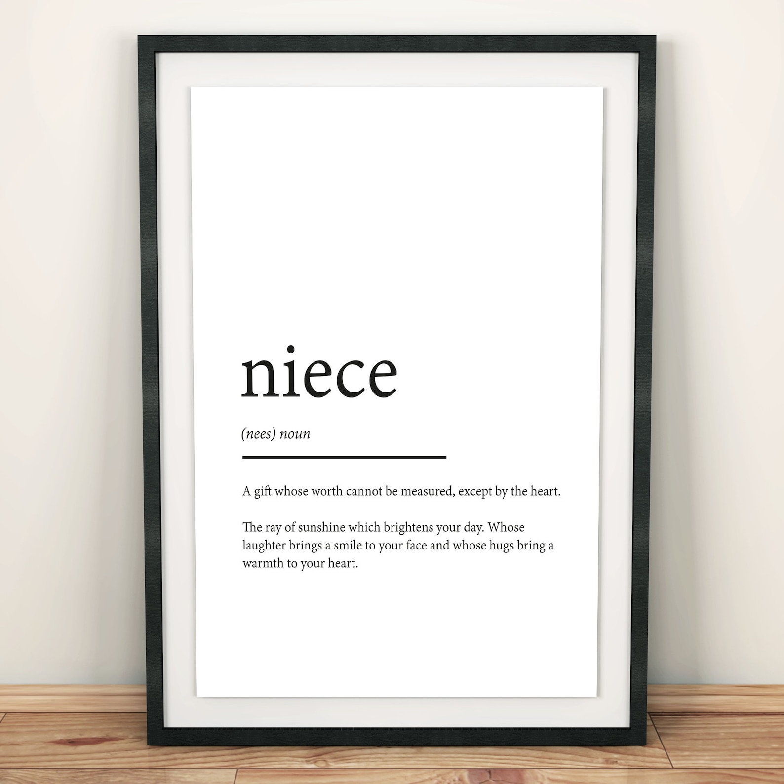 Niece Definition Print Typography Family Prints Gift Etsy