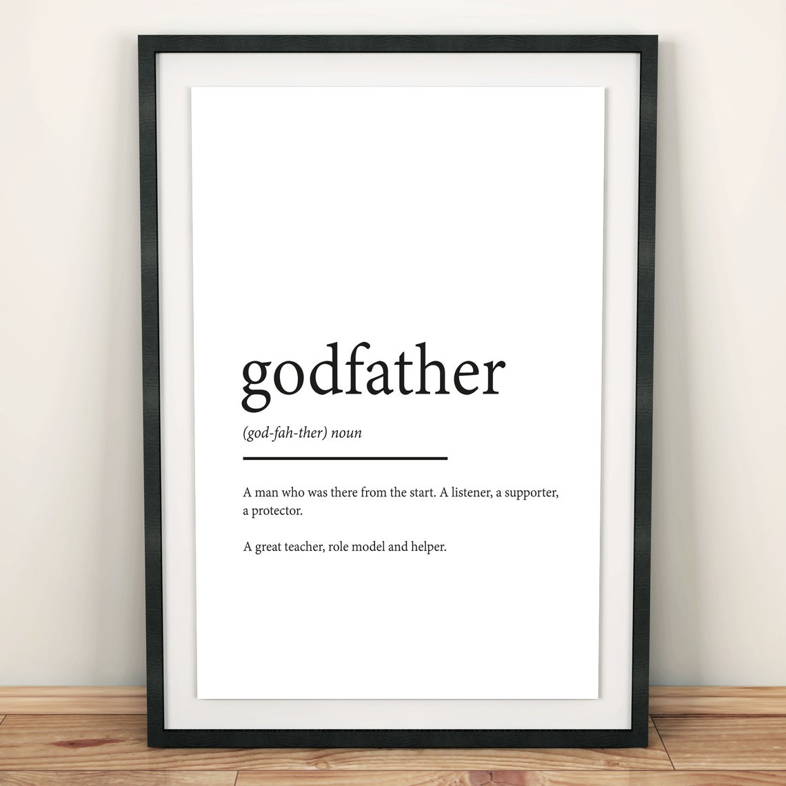 Godfather Definition Print Typography Family Prints | Etsy