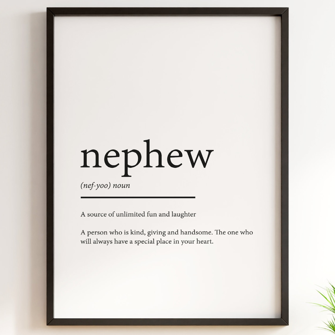 Nephew Definition Print Typography Family Prints Gift Etsy