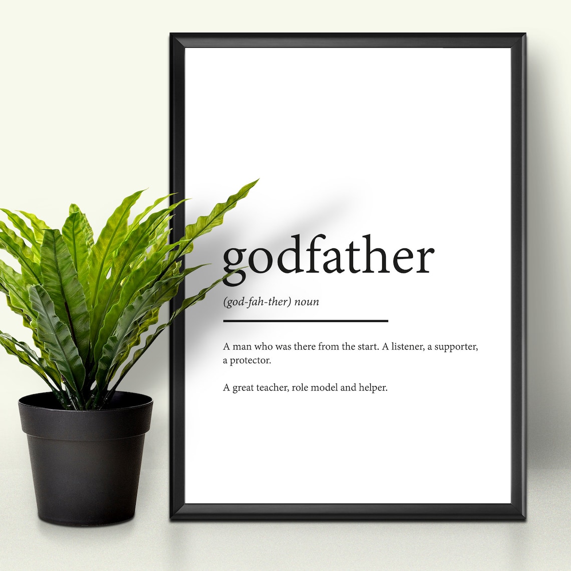 Godfather Definition Print Typography Family Prints | Etsy