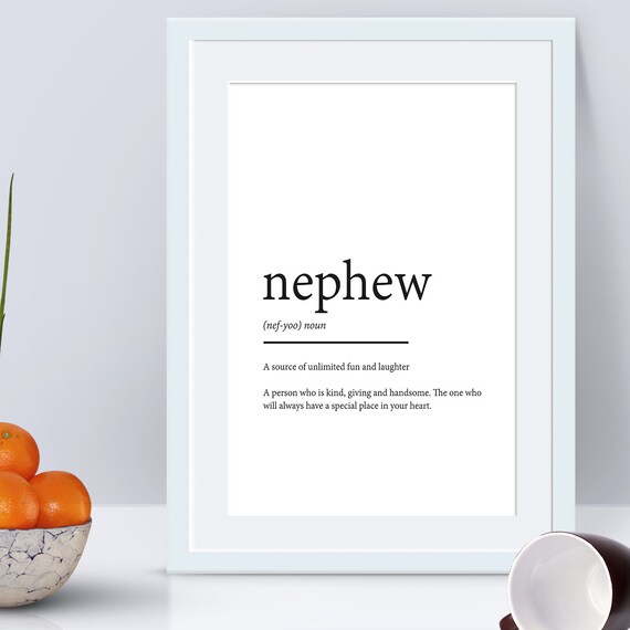 Dimpression De La Definition Du Neveu Typographie Etsy Canada