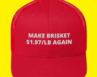 Traeger Hat Barbecue Grill Lover's Cap Snapback Trucker Hat Make Brisket 1.97/LB Again BBQ Trucker Cap