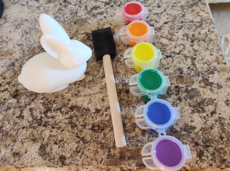 Kids Crafting Kit Easter 3D Bunny Brushes Paint