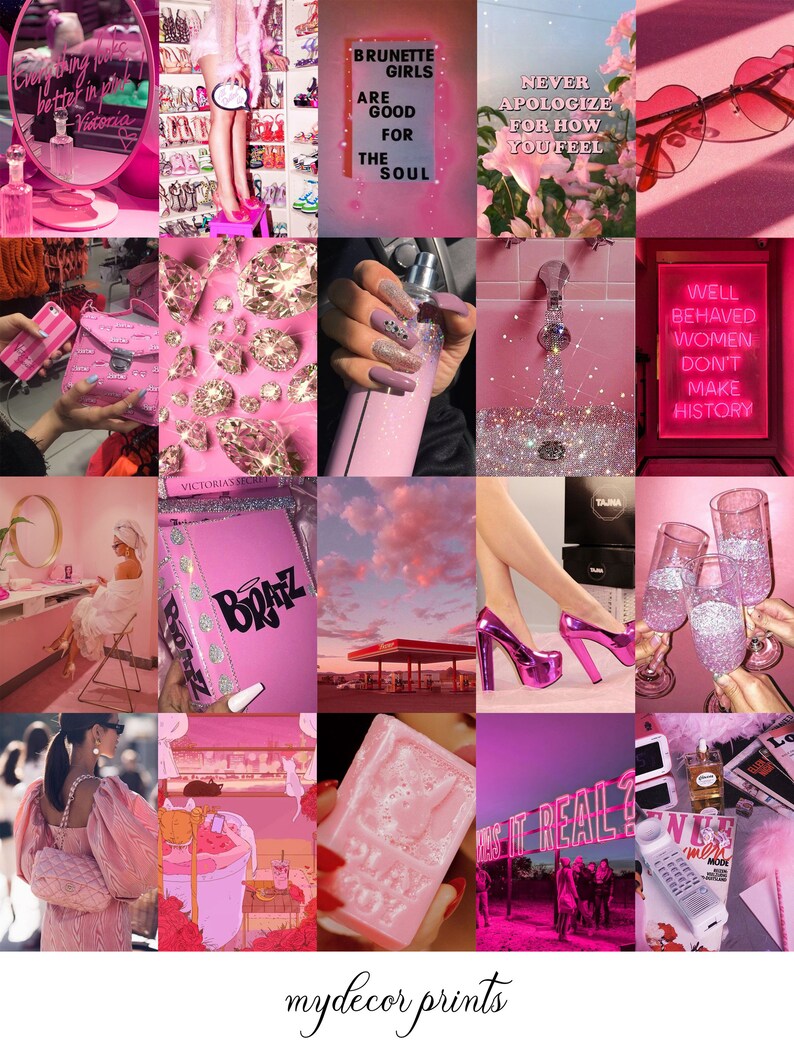 Boujee Aesthetic Wall Collage Kit Pink Pink Wallpaper Pink - Vrogue
