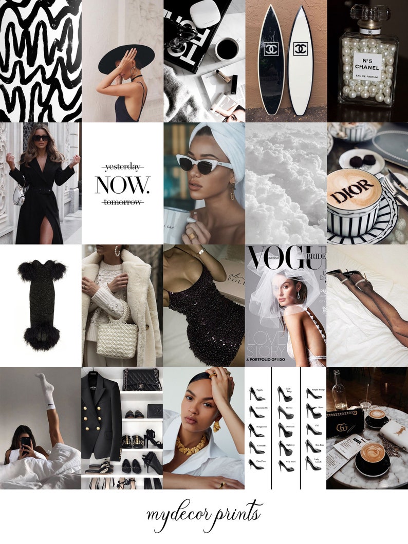 Boujee Fashion Dark Aesthetic Wall Collage Kit Digital | Etsy