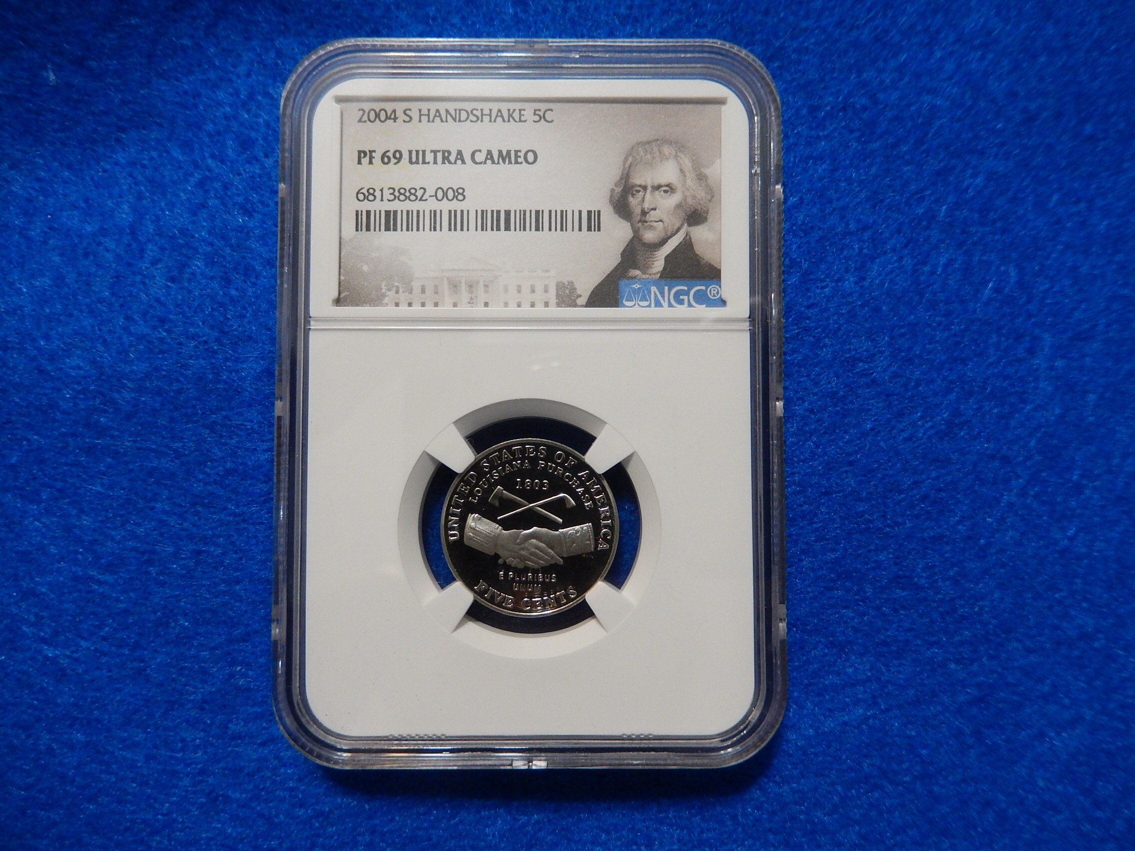 NGC PF 69 Ultra Cameo 2004-S Handshake Westward Journey Jefferson