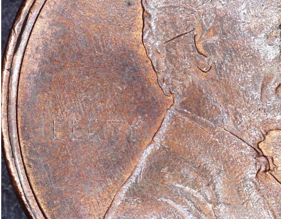 ERROR Coin 1990P Lincoln Penny/cent Struck Through Grease Etsy