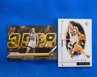 Lot of 2 Caitlin Clark Iowa Rookie Basketball Cards,Bowman Now/Prospector's Edge