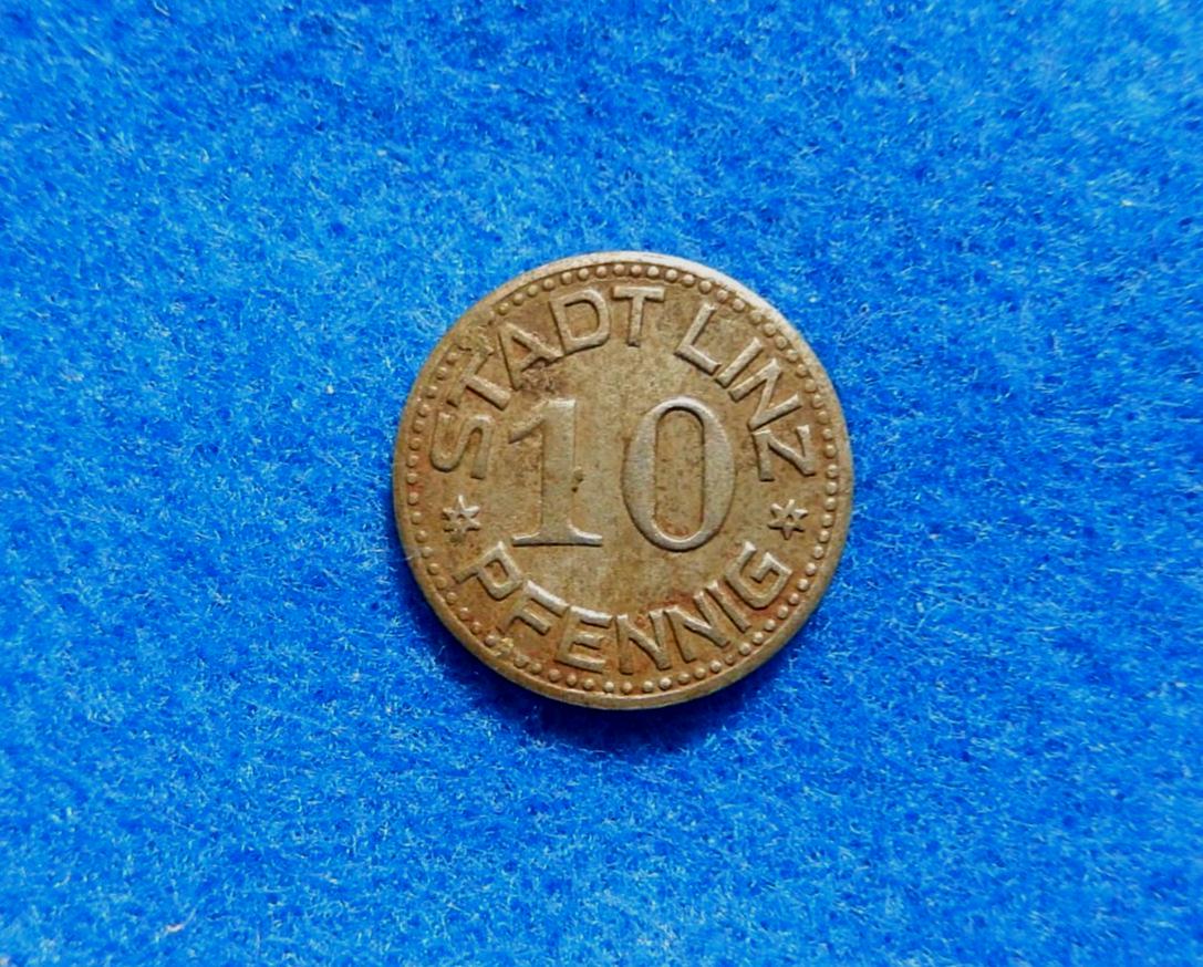 1917 NOTGELD/KRIEGSGELD City of Linz Germany 10 Pfennig Original