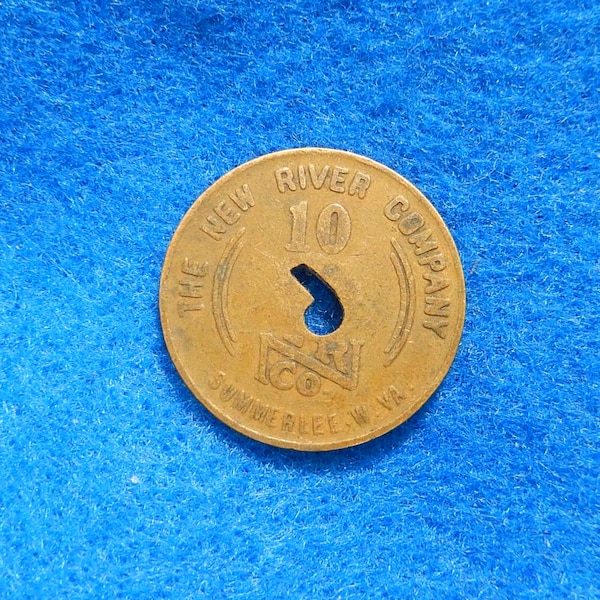 Ficha de vale de carbón: The New River Coal Co., Summerlee, Virginia Occidental, condado de Fayette - 10 centavos, vintage